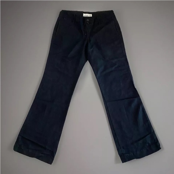 Old Navy Black Mid-Rise Cropped Linen-Blend Pants size 4 Double Button. - Picture 2 of 6